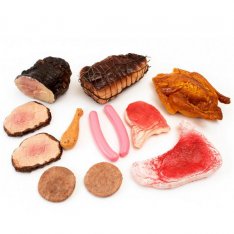 Realistické plastové potraviny - Mäso, 12 ks