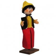 Maňuška s drevenou hlavou Pinocchio, 35 cm