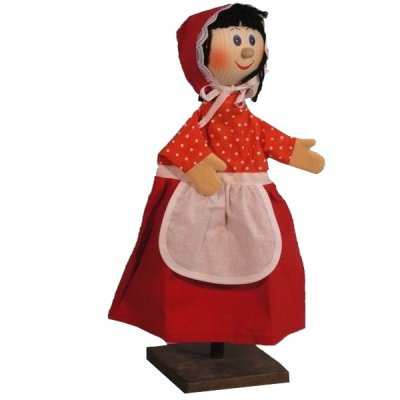 Maňuška s drevenou hlavou Karkulka, 35 cm