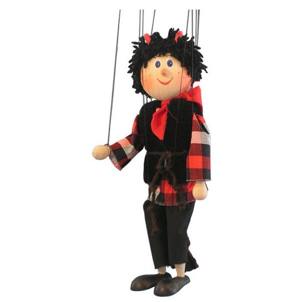 Drevená marioneta Čert, 35 cm