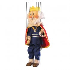 Drevená marioneta Kráľ, 35 cm