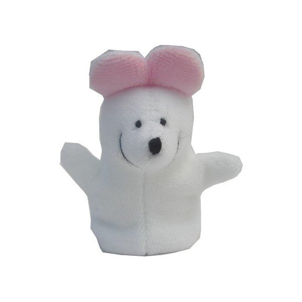 Prstová maňuška Myš biela, 8 cm