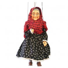 Sádrová marioneta Babička, 35 cm