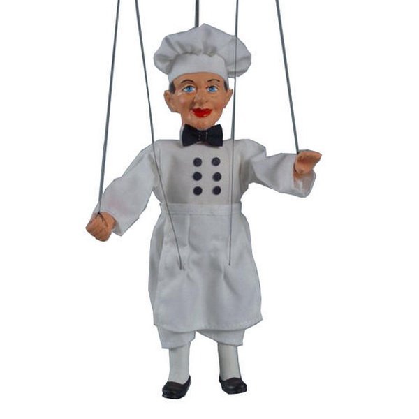 Sádrová marioneta Kuchár, 20 cm