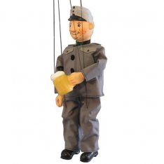 Sádrová marioneta Švejk s pivom, 30 cm