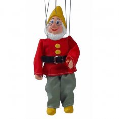 Sádrová marioneta Trpaslík Profesor, 20 cm