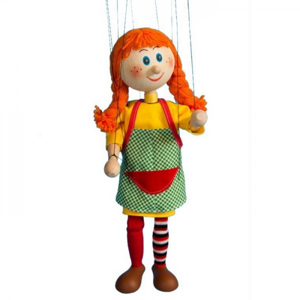 Drevená marioneta  Pipi Dlhá Pančucha, 35 cm