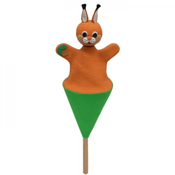 Kornútová bábka Veverička s orieškom, 21cm