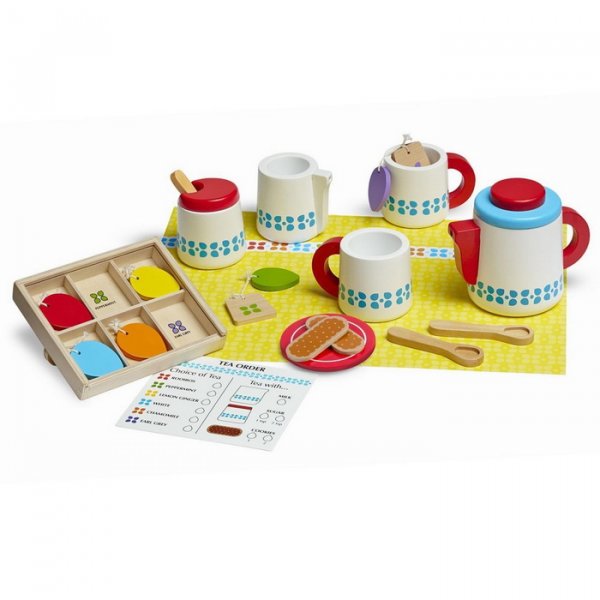 Melissa & Doug Drevený čajový set 22 ks