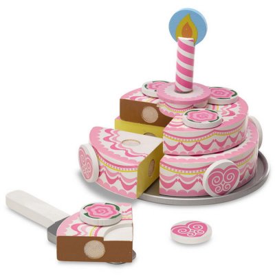 Melissa & Doug Drevená poschodová narodeninová torta