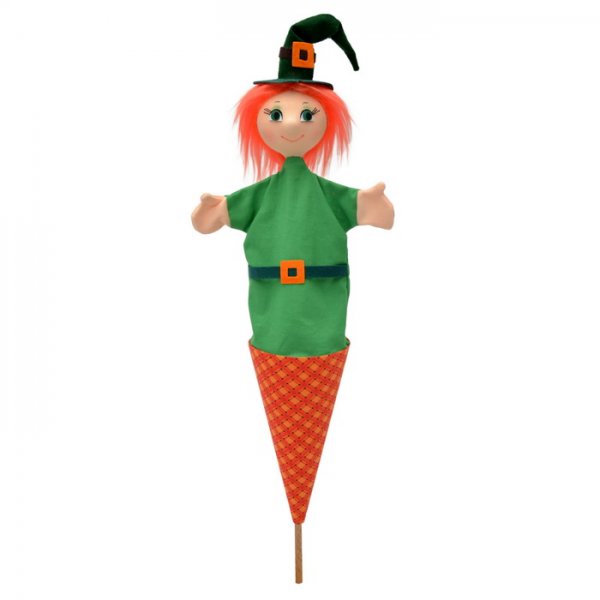 Kornútová bábka 3v1 Čarodejnica zelená, 60 cm