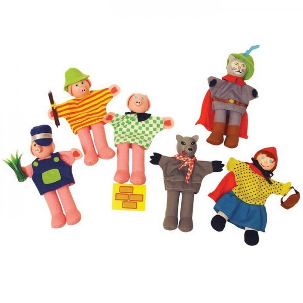 Bigjigs Toys Maňušky prstové Rozprávka, 6 ks