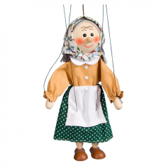 Drevená marioneta Babička, 20 cm
