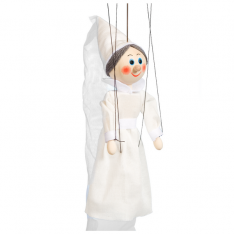 Drevená marioneta Biela pani, 20 cm