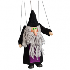 Drevená marioneta Černokňažník, 20 cm