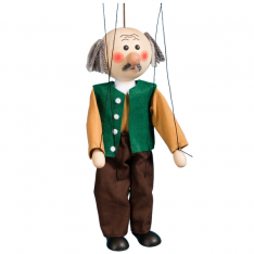 Drevená marioneta Dedko, 20 cm