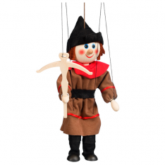 Drevená marioneta Hradný strelec, 20 cm