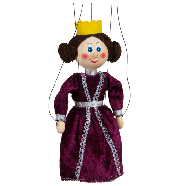 Drevená marioneta Kráľovná, 20 cm