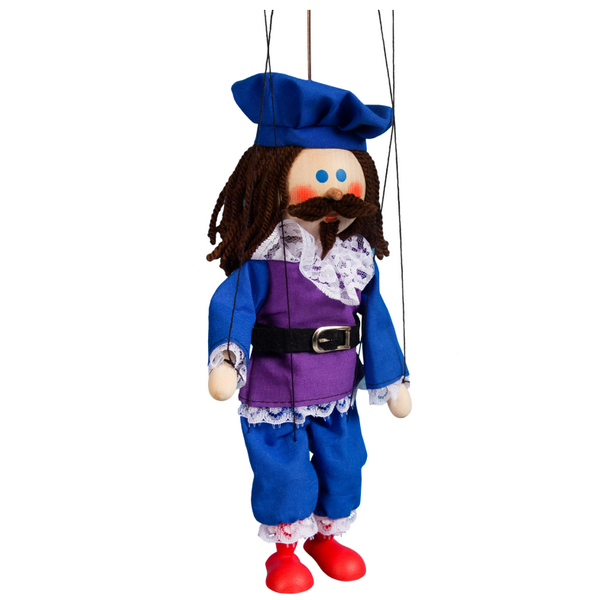 Drevená marioneta Princ modrý, 20 cm