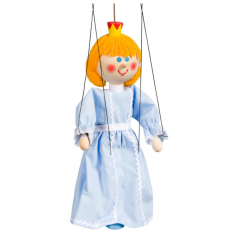 Drevená marioneta Princezná modrá, 20 cm