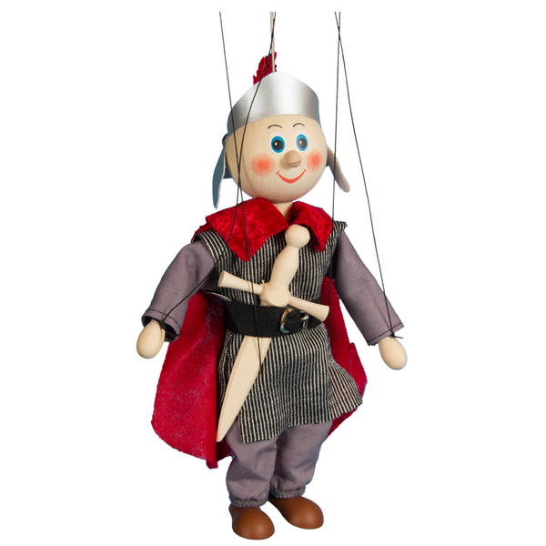 Drevená marioneta Rytier, 20 cm