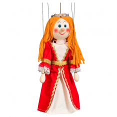 Drevená marioneta Šľachtičná červená, 20 cm