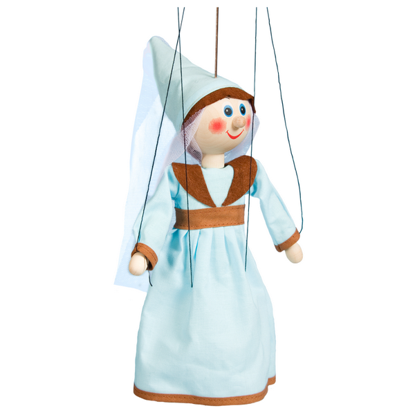 Drevená marioneta Stredoveká kráľovná, 20 cm