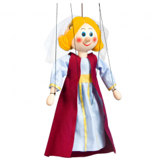 Drevená marioneta Stredoveká princezná, 20 cm