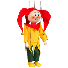 Drevená marioneta Stredoveký gašparko, 20 cm