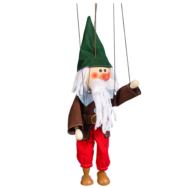 Drevená marioneta Trpaslík Driemal, 20 cm