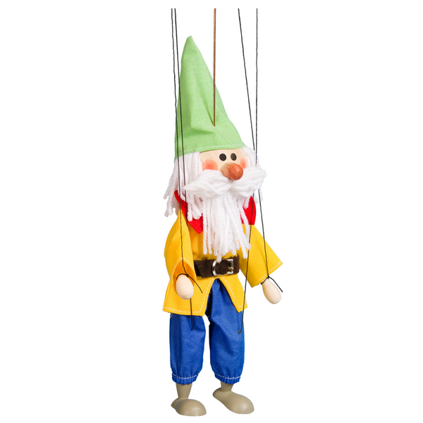 Drevená marioneta Trpaslík Rýpal, 20 cm