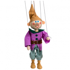 Drevená marioneta Trpaslík Šmudla, 20 cm