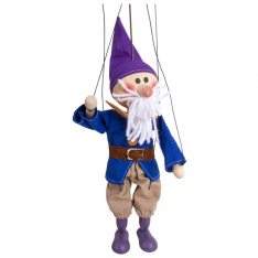 Drevená marioneta Trpaslík Kýchal, 20 cm