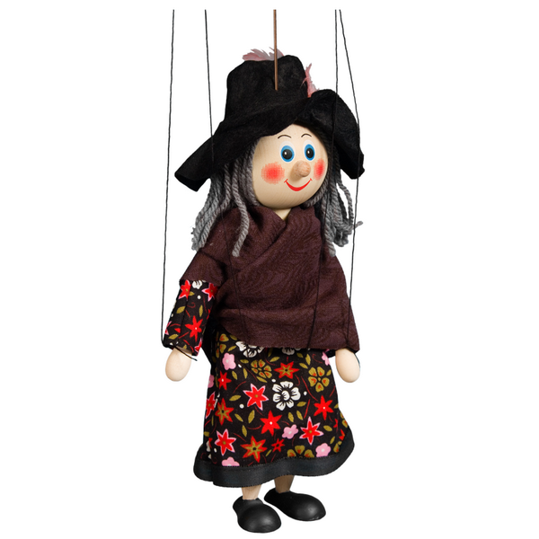Drevená marioneta Veštica, 20 cm