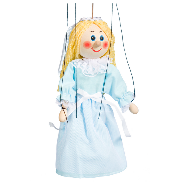 Drevená marioneta Víla bledomodrá, 20 cm