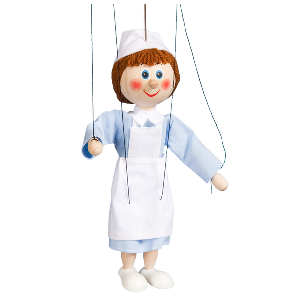 Drevená marioneta Zdravotná sestra, 20 cm