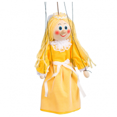 Drevená marioneta Zlatovláska, 20 cm