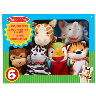 Melissa & Doug - Maňušky Safari, 6 ks