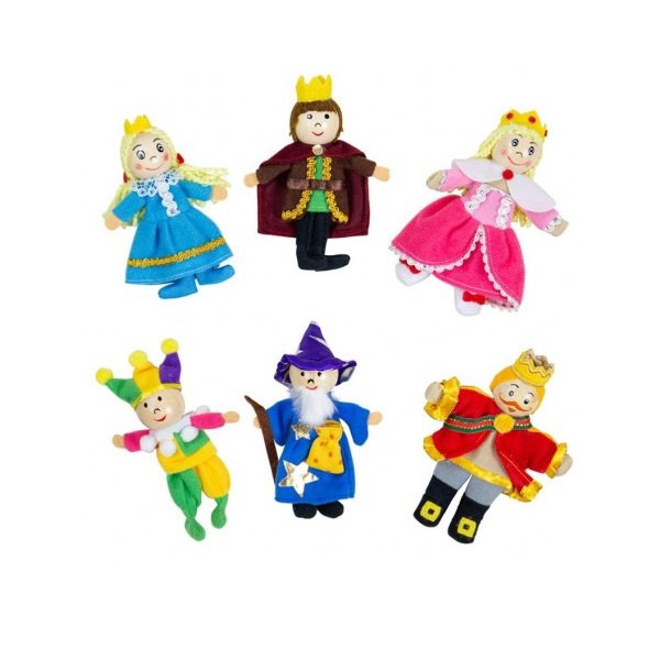 Bigjigs Toys Maňušky prstové Kráľovstvo, 6 ks