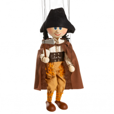 Drevená marioneta Jánošík, 35 cm