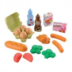 Ecoiffier Plastové hračky potraviny v sieťke, 14 ks