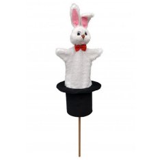 Kornútová bábka 3v1 Králik v klobúku, 59 cm