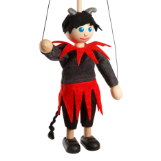 Drevená marioneta Čert, 14 cm