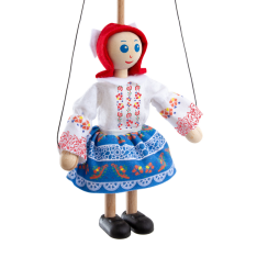 Drevená marioneta Dievča, 14 cm