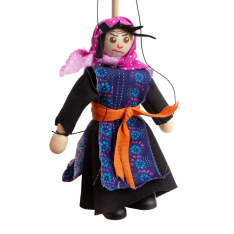 Drevená marioneta Ježibaba, 14 cm