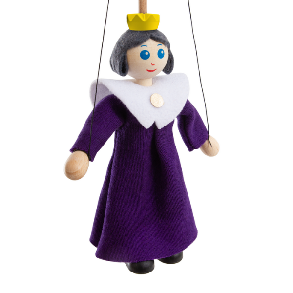 Drevená marioneta Kráľovná, 14 cm