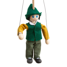 Drevená marioneta Poľovník, 14 cm