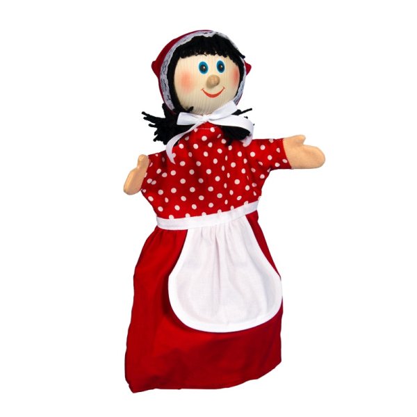 Maňuška s drevenou hlavou Karkulka, 35 cm