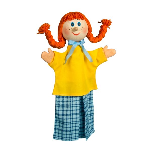 Maňuška s drevenou hlavou Pipi Dlhá Pančucha, 35 cm