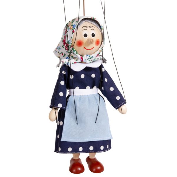 Drevená marioneta Babička, 20 cm